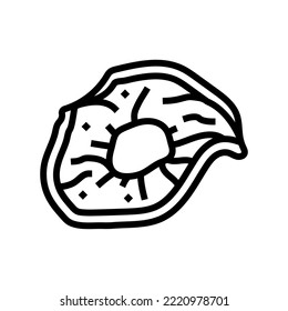vector de icono de línea de fruta seca de manzana. signo de fruta seca de manzana. símbolo de contorno aislado ilustración negra