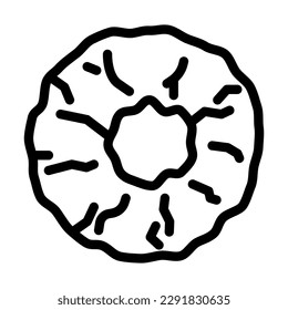 Apfelkuchen-Trockenfruchtlinie Symbol Vektorgrafik. Apfelfruchtschild. isoliertes Kontursymbol