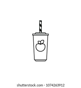 Apple drink in glass outline icon