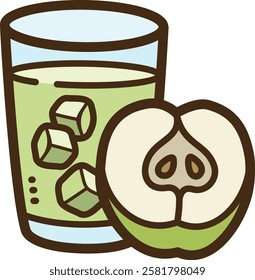 Apple drink vector doodle illustration and graphic