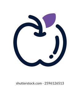 apple dual tone icon. Sleek and modern vector icon for websites, mobile apps, marketing materials, and corporate design. Fully scalable and ready to use.