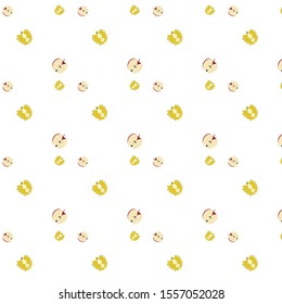 apple and durian patterns on a white background