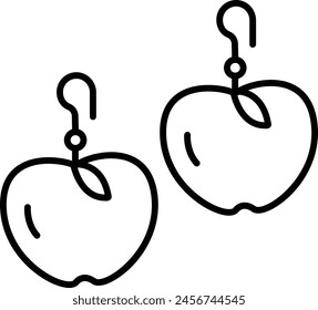 apple earring outline icon vector illustration