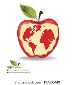 apple earth vector illustration