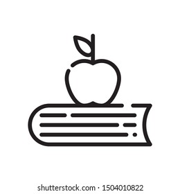 Apple Easy Text Books School College Kindergarten Vector Icon