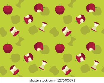 Apple Eating Sequence Cartoon Background Seamless Wallpaper