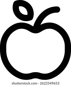 Apple editable stroke outline icon isolated on flat vector illustration. Pixel perfect. 64 x 64