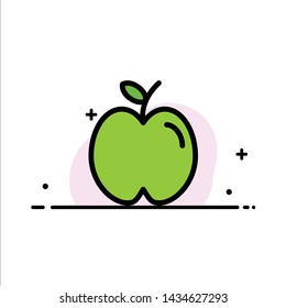 Apple, Education, School, Study  Business Flat Line Filled Icon Vector Banner Template