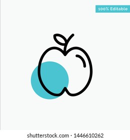 Apple, Education, School, Study turquoise highlight circle point Vector icon