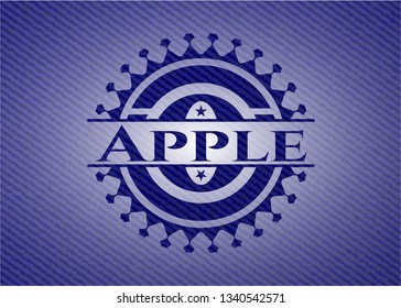 Apple emblem with denim high quality background