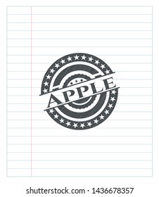 Apple emblem with pencil effect. Vector Illustration. Detailed.
