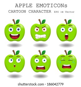 Apple emoticon cartoon character eps 10 vector