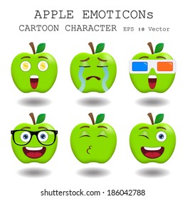 Apple emoticon cartoon character eps 10 vector