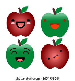 Apple emotion vector illustration on white background