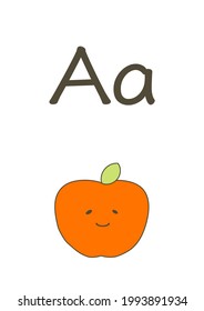 Apple English phonics spelling of a  vector illustration 