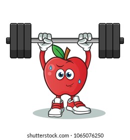 apple exercise vector cartoon illustration