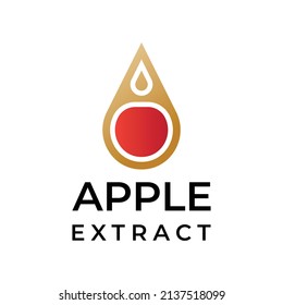 diseño de logotipo de caída de extracto de manzana