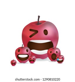 Apple with facial expression