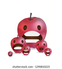 Apple with facial expression