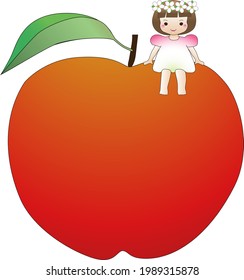 An Apple Fairy and a Red Apple