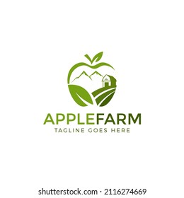 Apple farm logo design vector illustration