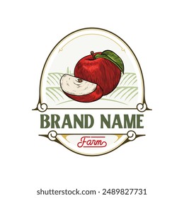 apple farm logo in vintage style