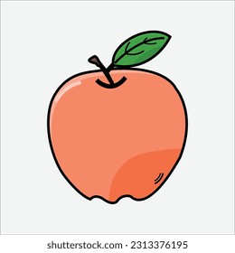 Apple filled line art vector image