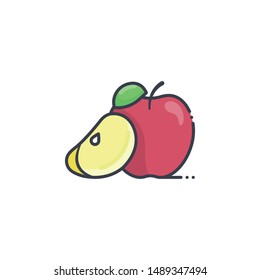 Apple Filled outline vector illustration. Food & Drinks style icon.