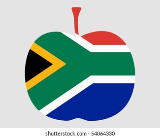 Apple with flag of south Africa