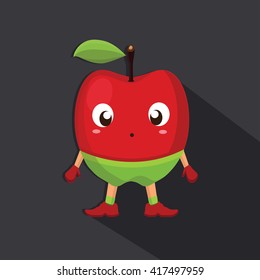 Apple Flat Cartoon Character