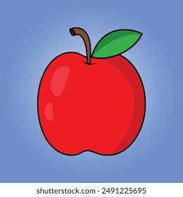 Apple flat clipart vector illustration, isolated flat vector object, flat cartoon
