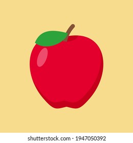 ilustración vectorial de diseño plano de manzana. ed en el menú del restaurante, libros de cocina y etiqueta de granja orgánica. Alimentos saludables. Sabroso vegano. Producto orgánico. Ingrediente culinario.