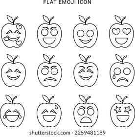 Apple Flat emoji icon set