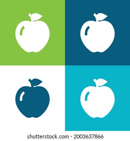 Apple Flat cuatro colores mínimo conjunto de iconos