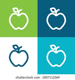 Apfelflach vier Farben minimaler Icon Set