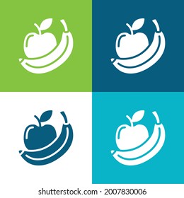 Apfelflach vier Farben minimaler Icon Set