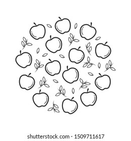 apple flat icon circle vector background