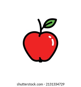 Apple flat icon, colored vector sign, simple style pictogram isolated on white background. Symbol, logo illustration. Pixel perfect vector graphics