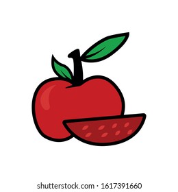 apple flat icon.  Design template vector
