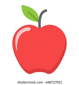 Apple flat icon, food and fruit, vector graphics, a colorful solid pattern on a white background, eps 10.