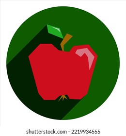 apple flat icon. green icon in flat style abstract apple. icon for fruit shop. for web browser.