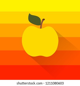 Icono plano de Apple con sombra larga