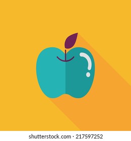 Apple flat icon with long shadow
