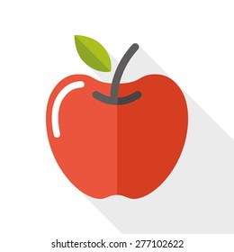 Apple flat icon with long shadow