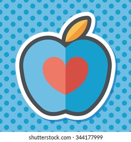 Apple flat icon with long shadow