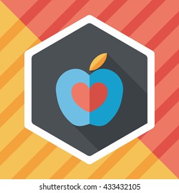 Apple flat icon with long shadow