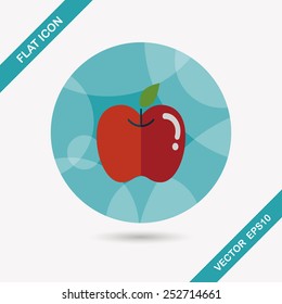 Apple flat icon with long shadow,eps10