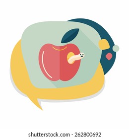 Apple flat icon with long shadow,eps10