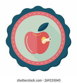 Apple flat icon with long shadow,eps10