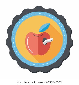 Apple flat icon with long shadow,eps10
